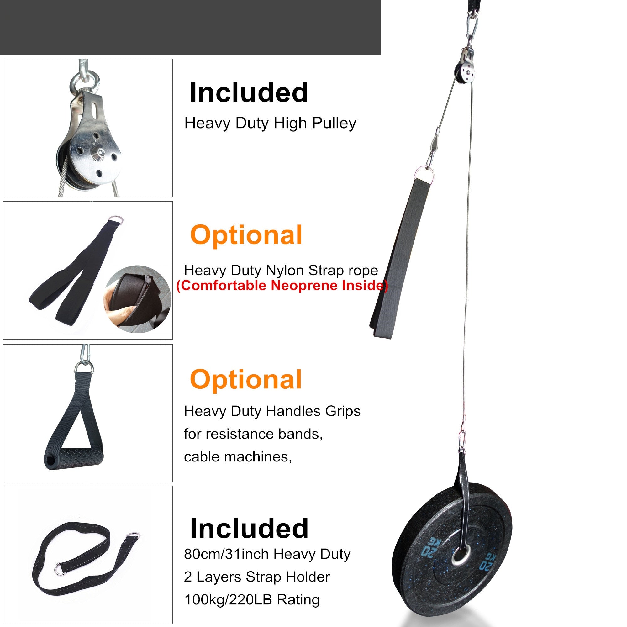 Home Gym Cable Pulley System
