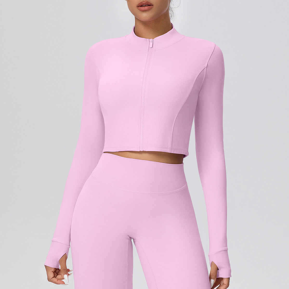 Zipper Outdoor Running Sports Yoga Jacket Slimming Workout Long Sleeve Coat Girls Quick Drying Yoga Clothes Women