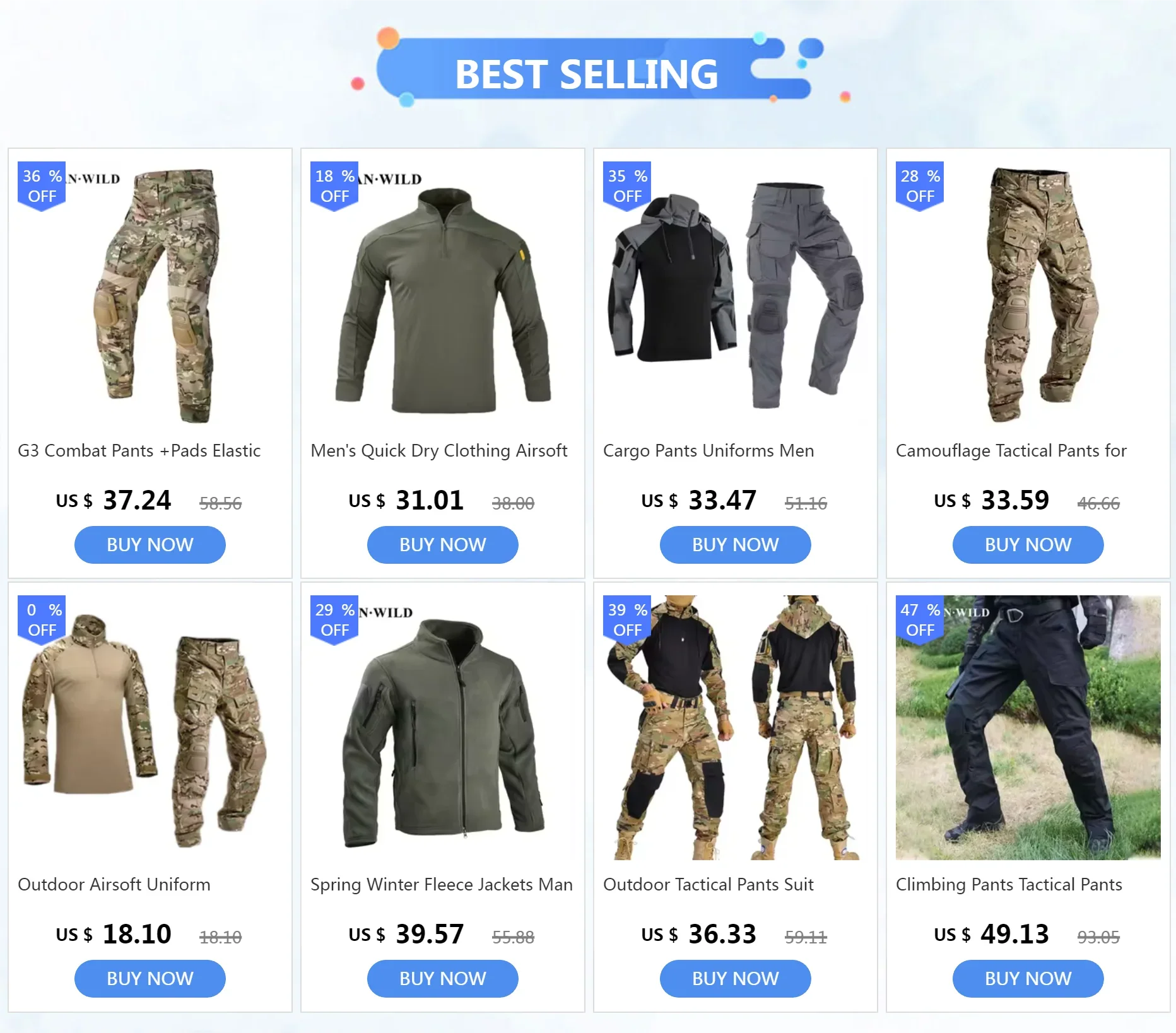 Men's G3 Tactical Pants with Knee Pads