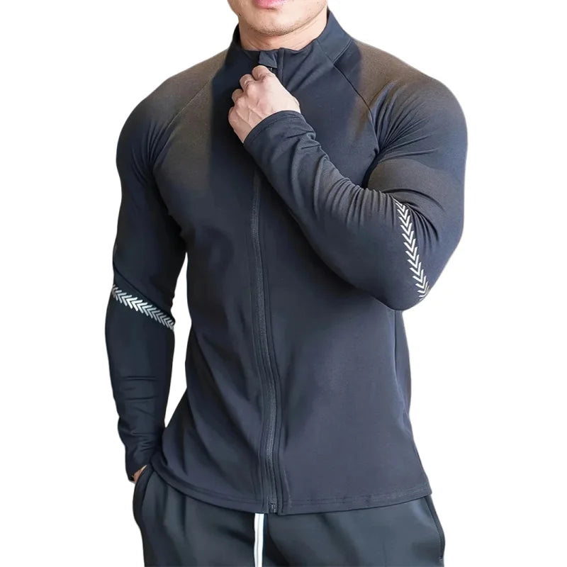 Men's Compression Sports Jacket | Gym Running Clothing & Quick Dry Fitness