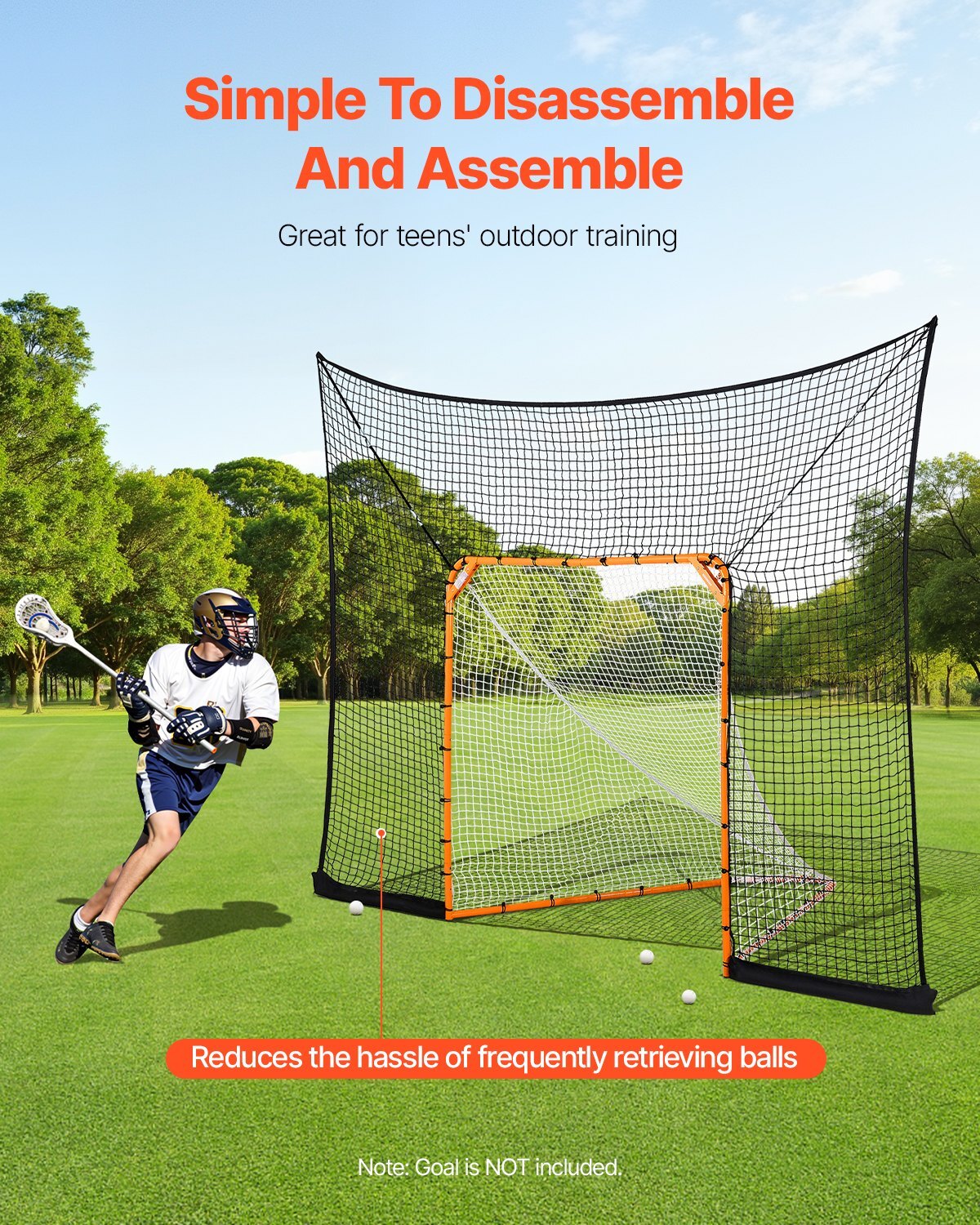 VEVOR Hockey & Lacrosse Backstop Net, 12 × 9 ft (Net Only)