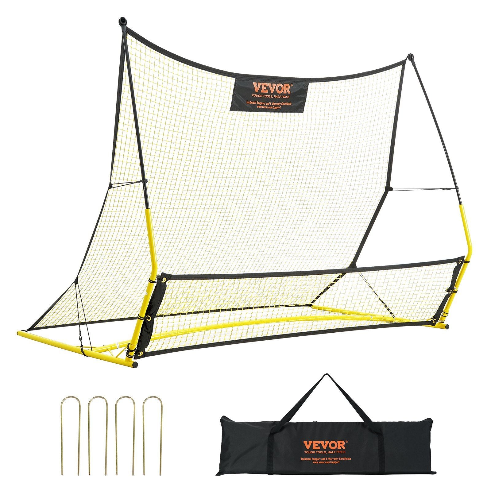 Soccer Trainer, 2-IN-1 Portable Soccer Rebounder Net, 71"x40" Iron Soccer Practice Equipment, Sports Football Rebounder Wall with Portable Bag, Perfect for Team Solo Training, Passing, Volley