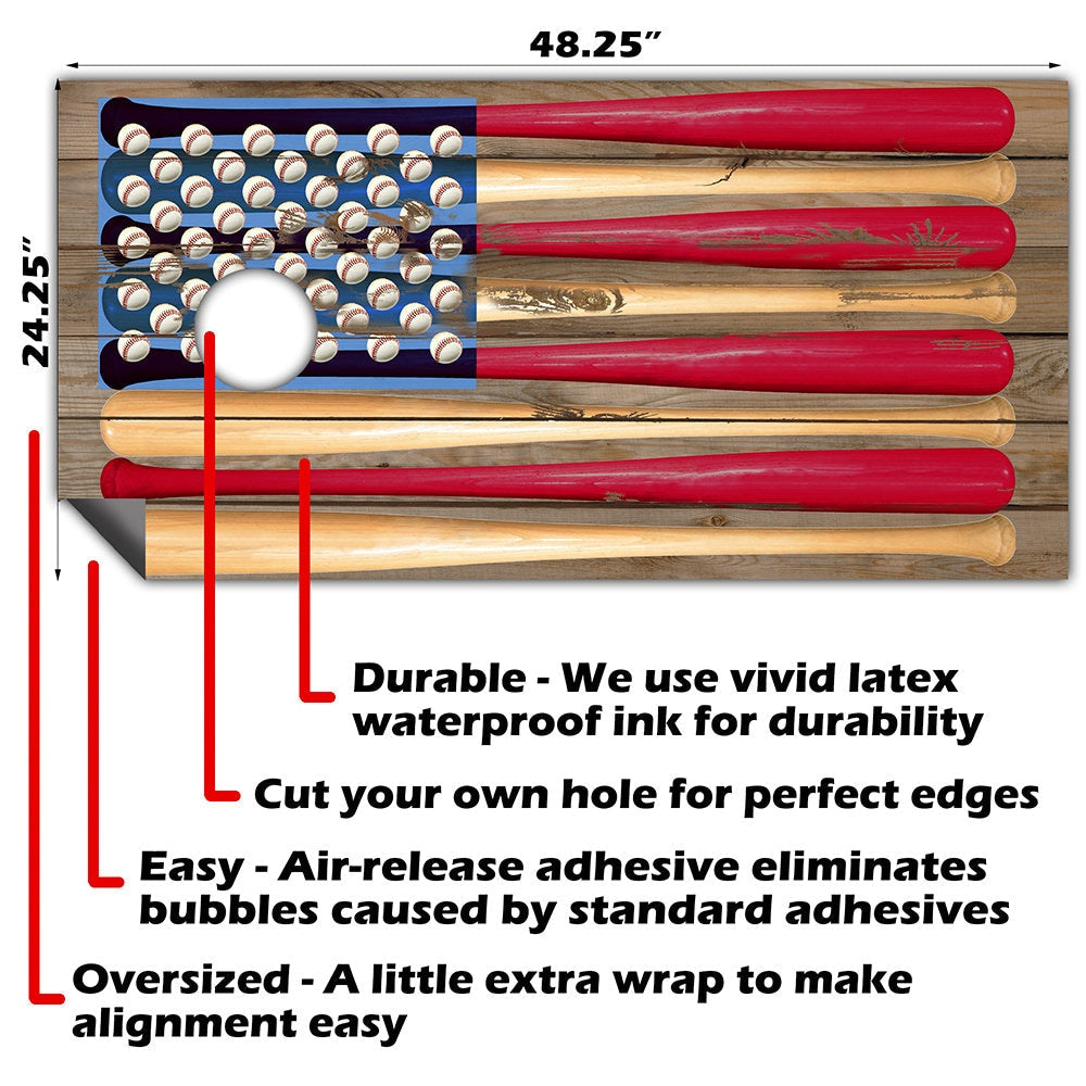USA Baseball Cornhole Wraps – Set of 2