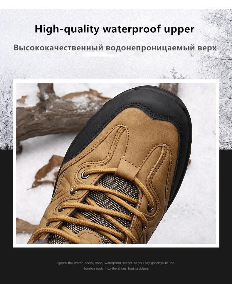STEVVEX Men’s Leather Winter Boots