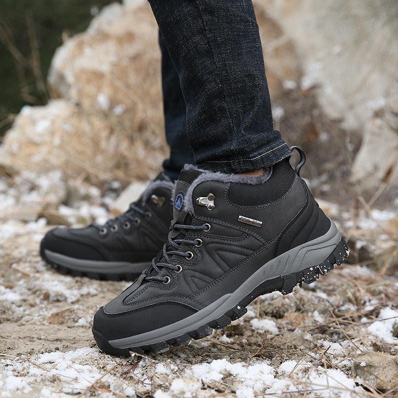 STEVVEX Men’s Leather Winter Boots