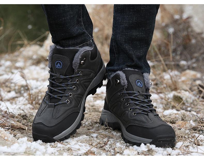 STEVVEX Men’s Leather Winter Boots
