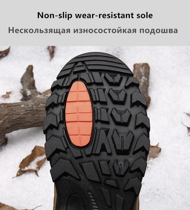STEVVEX Men’s Leather Winter Boots