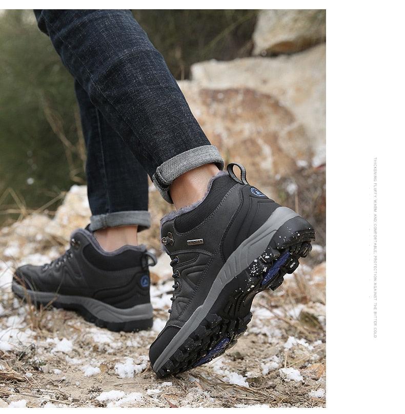 STEVVEX Men’s Leather Winter Boots