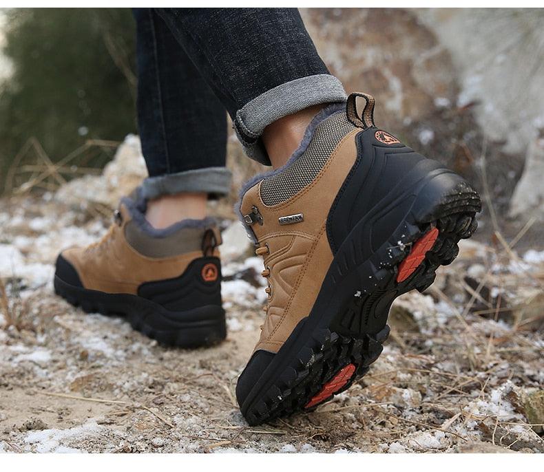 STEVVEX Men’s Leather Winter Boots